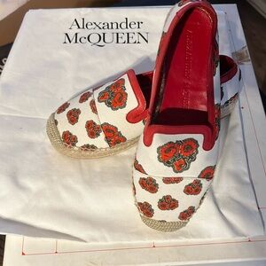 Alexander McQueen Rose Design Shoes